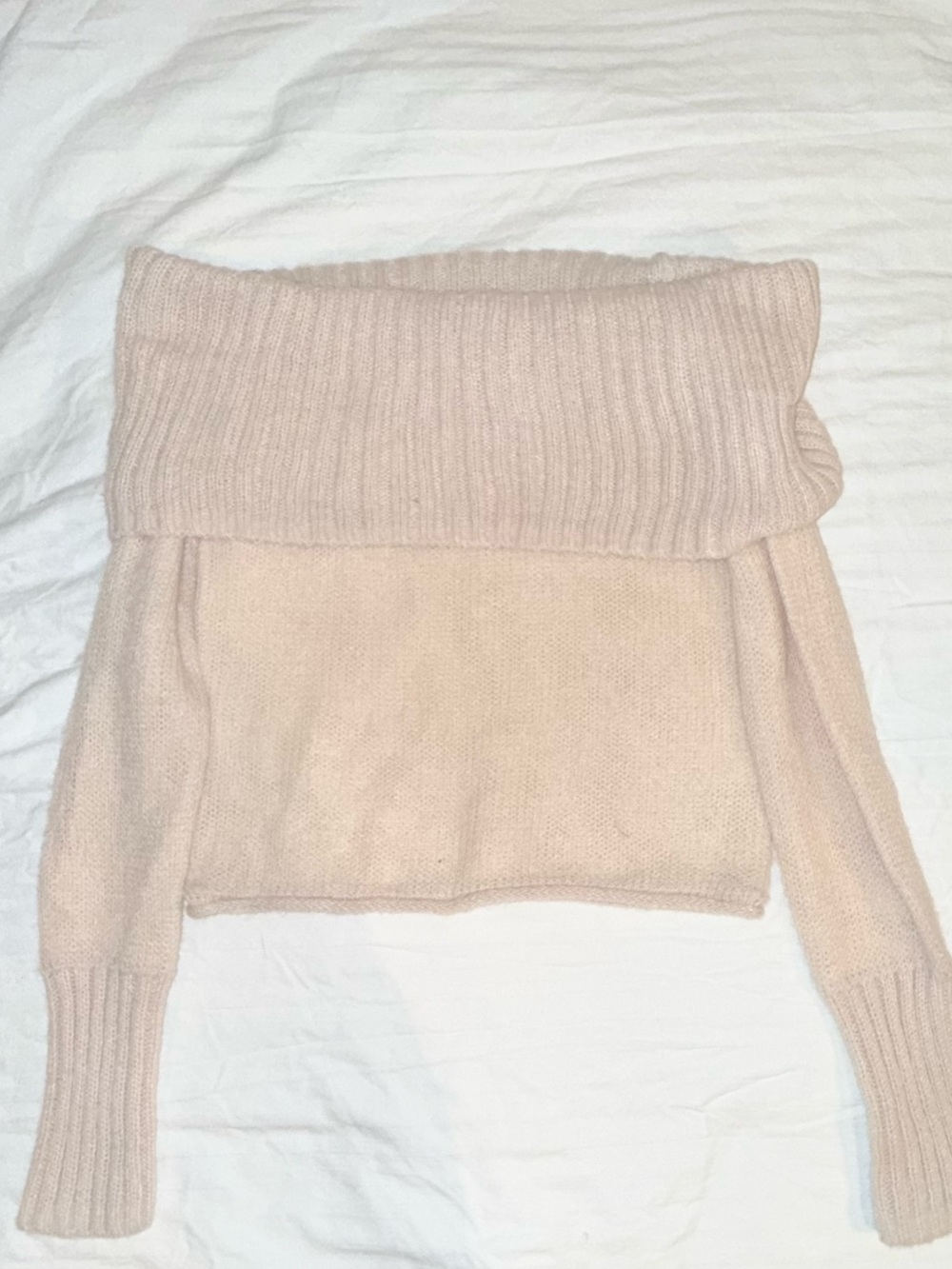 Chunky Off the Shoulder Foldover Slouchy Cozy Sweater - Size Small